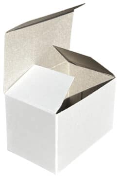 Varenr. ES 30 - Æske i 400 gr. hvid karton - Størrelse: 50 x 50 x 75 mm - Kasse/kolli á 500 stk.